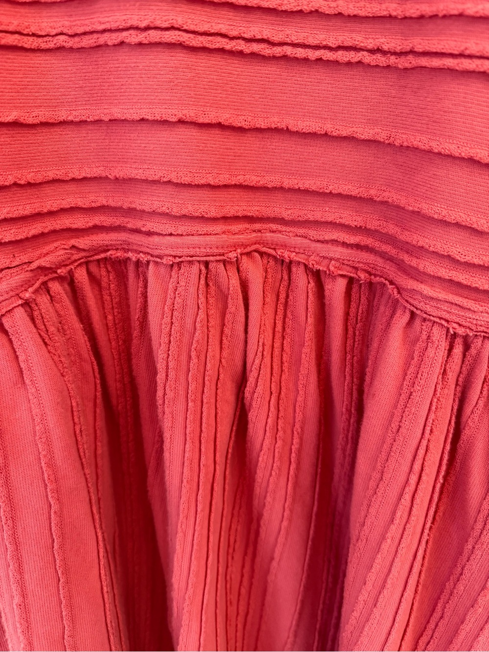 Free People Ribbed Babydoll Mini Dress in Coral can also be worn as a tunic - Picture 2 of 6